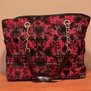 Betsey Johnson plaid tote bag